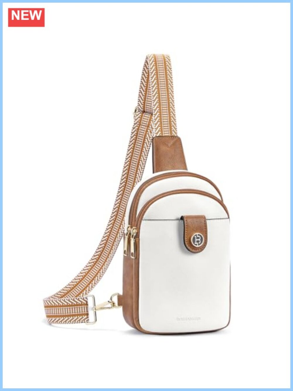 BOSTANTEN Faux Leather Sling Crossbody Bag Larger Size